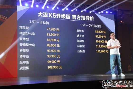 眾泰大邁X5升級版上市 售7.79-12.19萬元